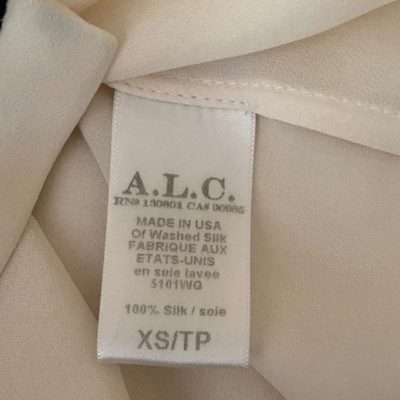 A.L.C. Silk Diana Button Down Top Ivory, Retail $320, Size XS - Picture 6 of 6